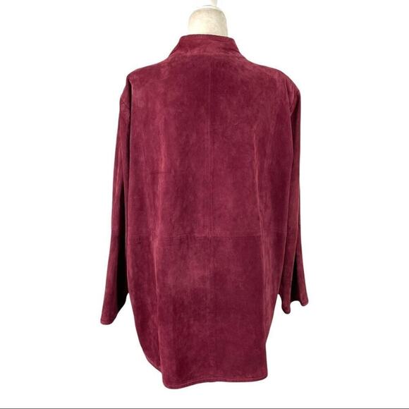 Linea by Louis Dell'Olio 100% Suede & Leather Cross Stitching Jacket Boho SZ 1X - Picture 11 of 15